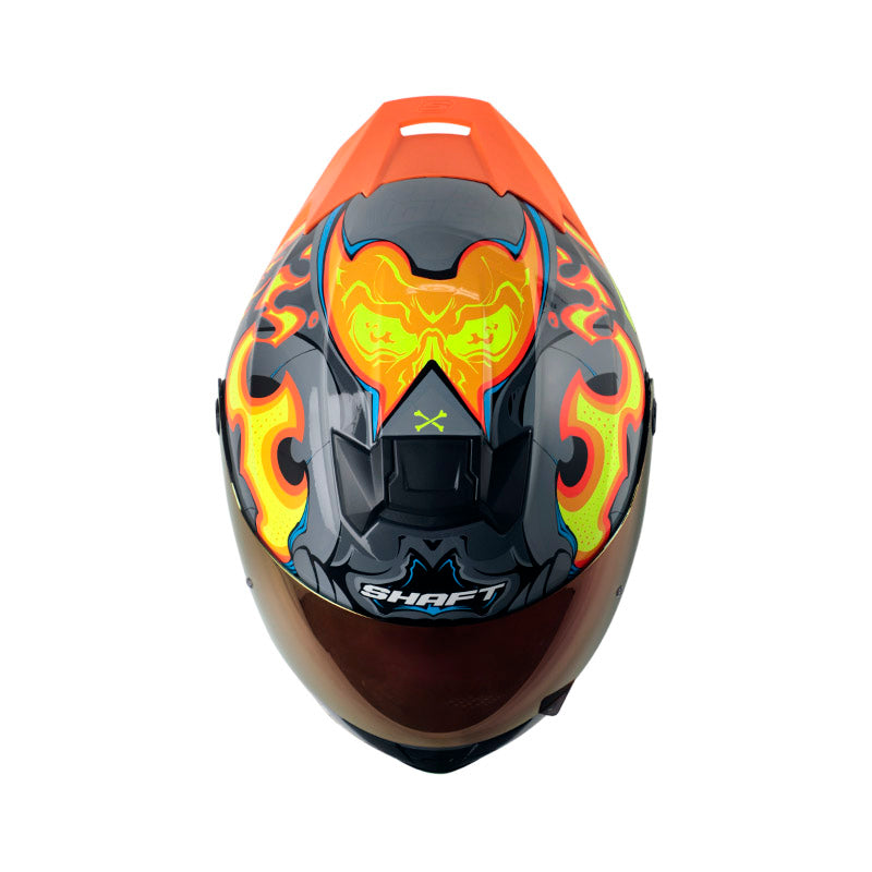 Casco SHAFT SH-502SP FIRE-BOY, GRE/NEO/ORANGE BRILL · vista adicional
