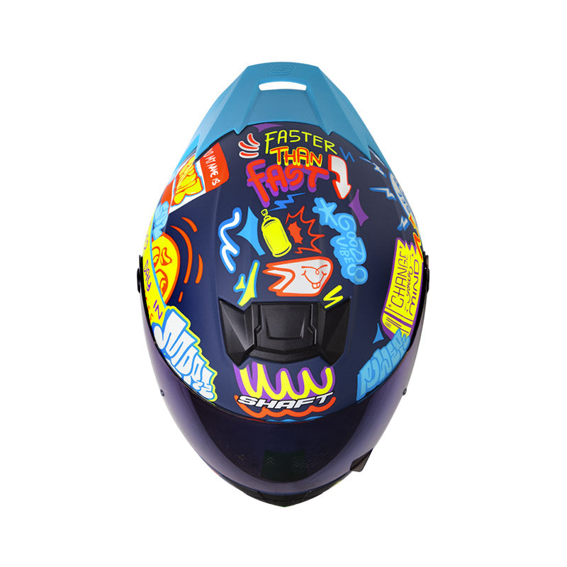 Casco SHAFT SH-502SP BEAT, AZUL.OS/AM.NEGRO · vista adicional