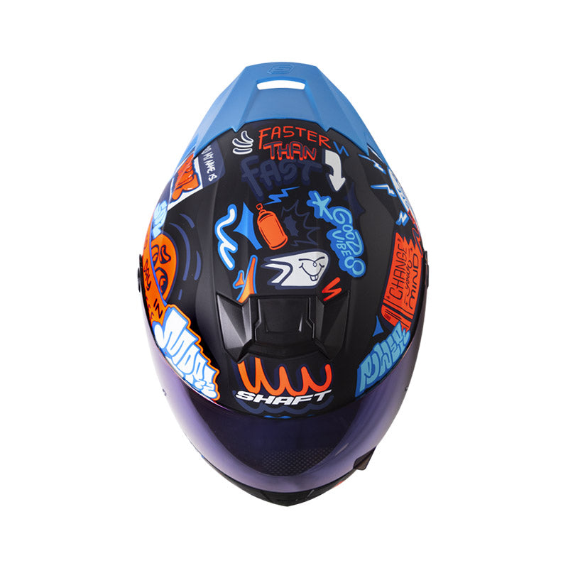 Casco SHAFT SH-502SP BEAT, NEGRO/NARANJA NEGRO · vista adicional