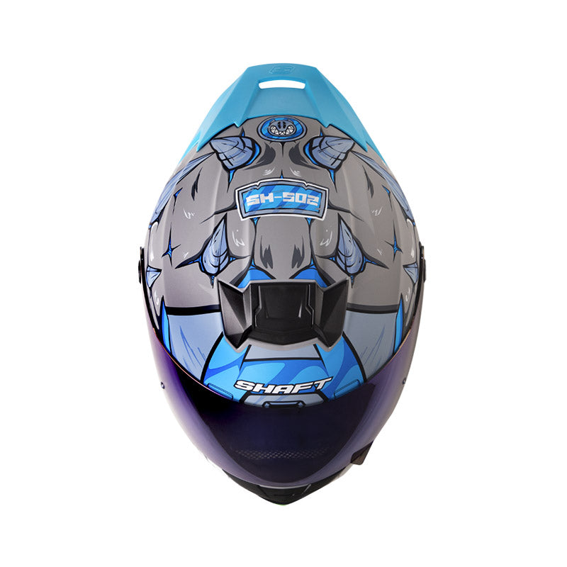 Casco SHAFT SH-502SP ELDYMON, GRIS/AZUL · vista adicional