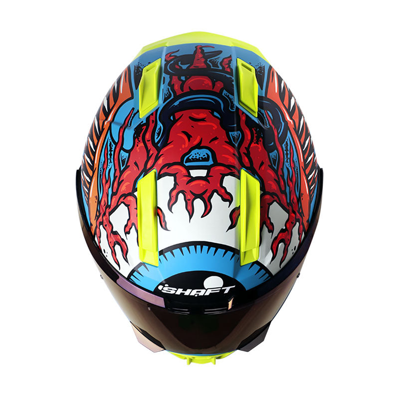 Casco SHAFT SH-595 OLD SKULL L AZUL/ROJO UN 1 · vista adicional