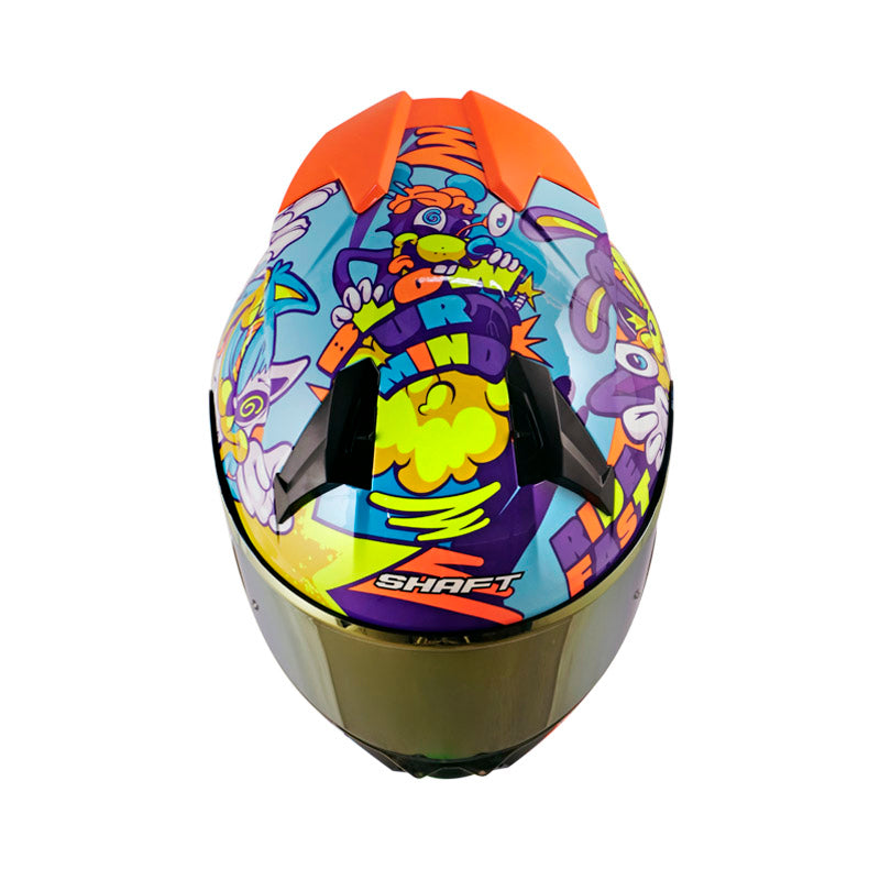Casco SHAFT MELO L BLUE/NEON/ORANGE BRILLO · vista adicional