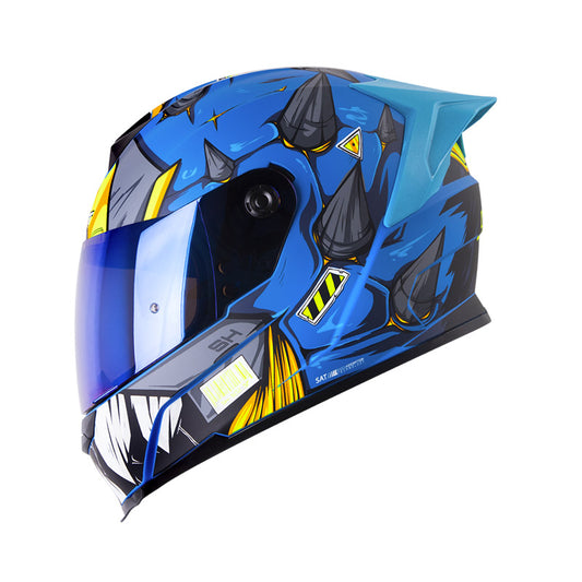 Casco SHAFT SH-502SP ELDYMON, AZUL/AM.NEGRO