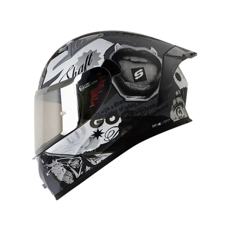 Casco SHAFT SH-526SP EVO LLAGE, color GRIS.OS/BLANCO