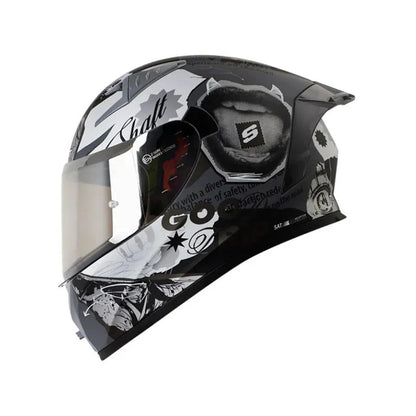 Casco SHAFT SH-526SP EVO LLAGE, color GRIS.OS/BLANCO
