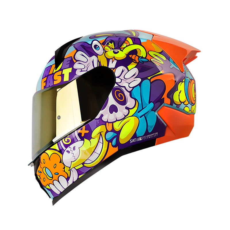 Casco SHAFT MELO L BLUE/NEON/ORANGE BRILLO