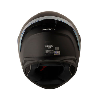 Casco SHAFT SH-582SP EVO SOLID NEGRO/N7, vista posterior