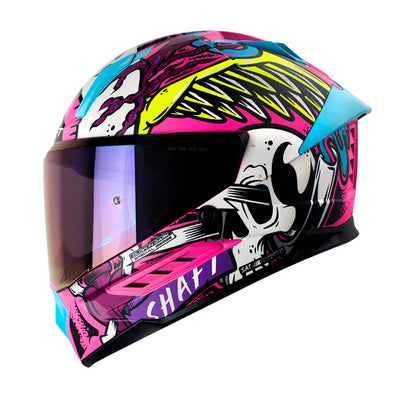 Casco SHAFT SH-595 OLD SKULL M FUCSIA/MORADO UN 1