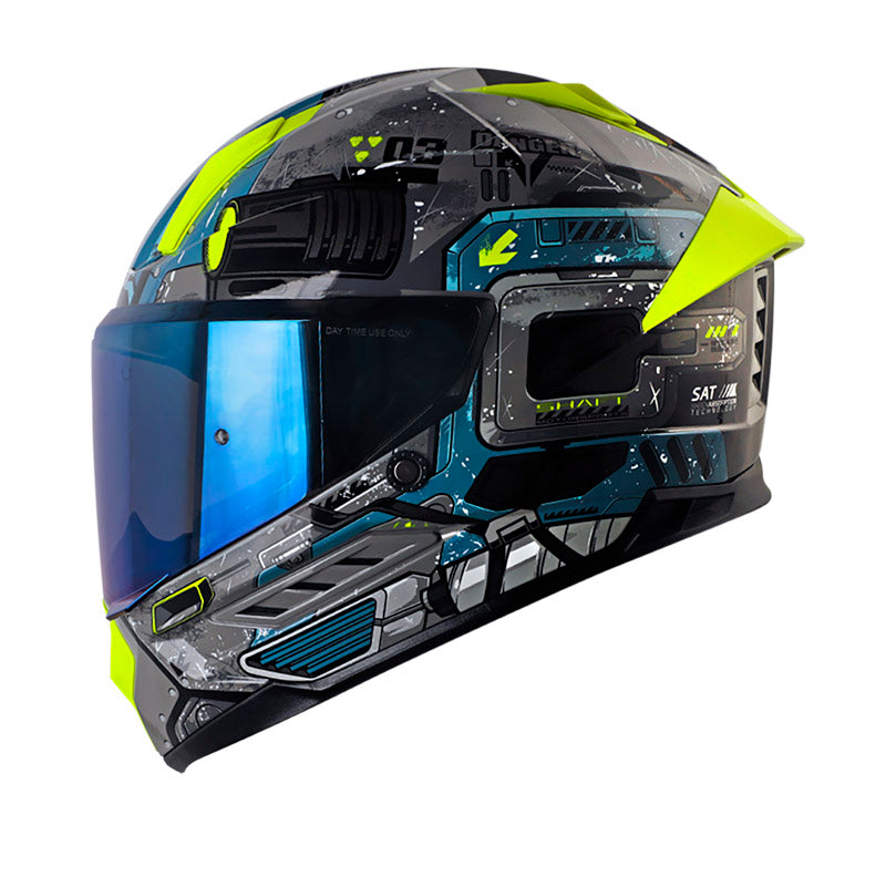 Casco SHAFT SH-595 OMEGA L GRIS.OS/AZUL UN 1