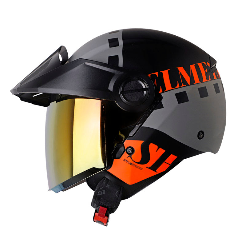 Casco SHAFT SH-212 DITTO negro y naranja, vista lateral