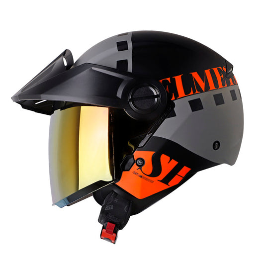 Casco SHAFT SH-212 DITTO negro y naranja, vista lateral